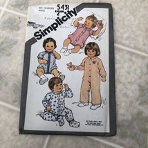 Vintage Simplicity 5431 Baby JUMPSUIT ROMPER Sewing Pattern Newborn Infant - £12.02 GBP