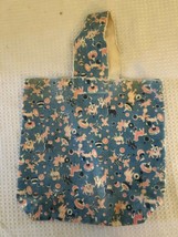 Vinatge Corduroy Tote Bag Purse Toys Light Blue Elephant Unique print 13&quot; X12 &quot; - £12.40 GBP