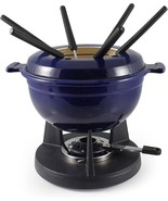Swissmar Lucerne 10-Piece Cast Iron Fondue Set, Indigo Blue, 2-Quart Ena... - $1,847.07 MXN