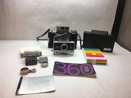 Vintage Polaroid 360 Electronic Flash Land Camera Film 2 Lens Print Mounts Case - £109.16 GBP