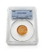 1907 Gold Liberty Half Eagle Graded by PCGS as MS-63! Gorgeous Coin - $1,249.76