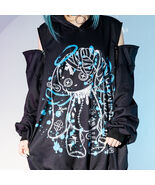 Punk Emo Angel Wing Bunny Ears Shoulder ZIP Hoodie ONE SIZE - €51,55 EUR