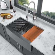 33&quot; Black Farmhouse Apron Kitchen Sink - $494.99