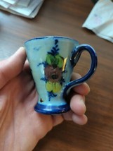 Vintage Vestal Alcobaca Portugal  demitasse Cup Mug Hand Painted Signed - £10.89 GBP