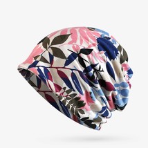COKK Cotton  Spring Summer Hat Women Flower Print Thin   Fashion Heaear Collar B - £39.97 GBP