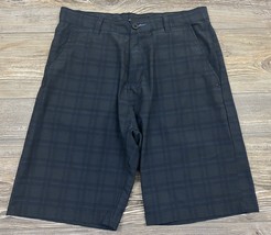 Burnside Mens Black Plaid Shorts Size 30 Chino Summer Casual Lightweight... - £11.61 GBP