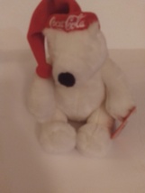 Coca-Cola Coke Polar Bear Approx. 7&quot; Bear With Red Puffball Hat Mint All... - $29.99