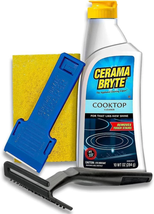Cerama Bryte Combo Kit POW-R Grip, Scraper, Pad &amp; Removes Tough Stains Cooktop a - £14.68 GBP