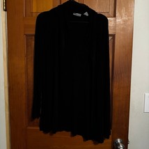 Chico&#39;s Travelers Cardigan, Size 2=size 12 Black [Clothing 380] - $11.30