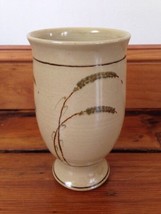 Handmade Studio Japanese Style Ikebana Porcelain Footed Pottery Vase Urn 6.5&quot; - £37.65 GBP
