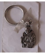 Padre Pio Religious Silver Keyring with Prayer on Back - $10.29 CAD