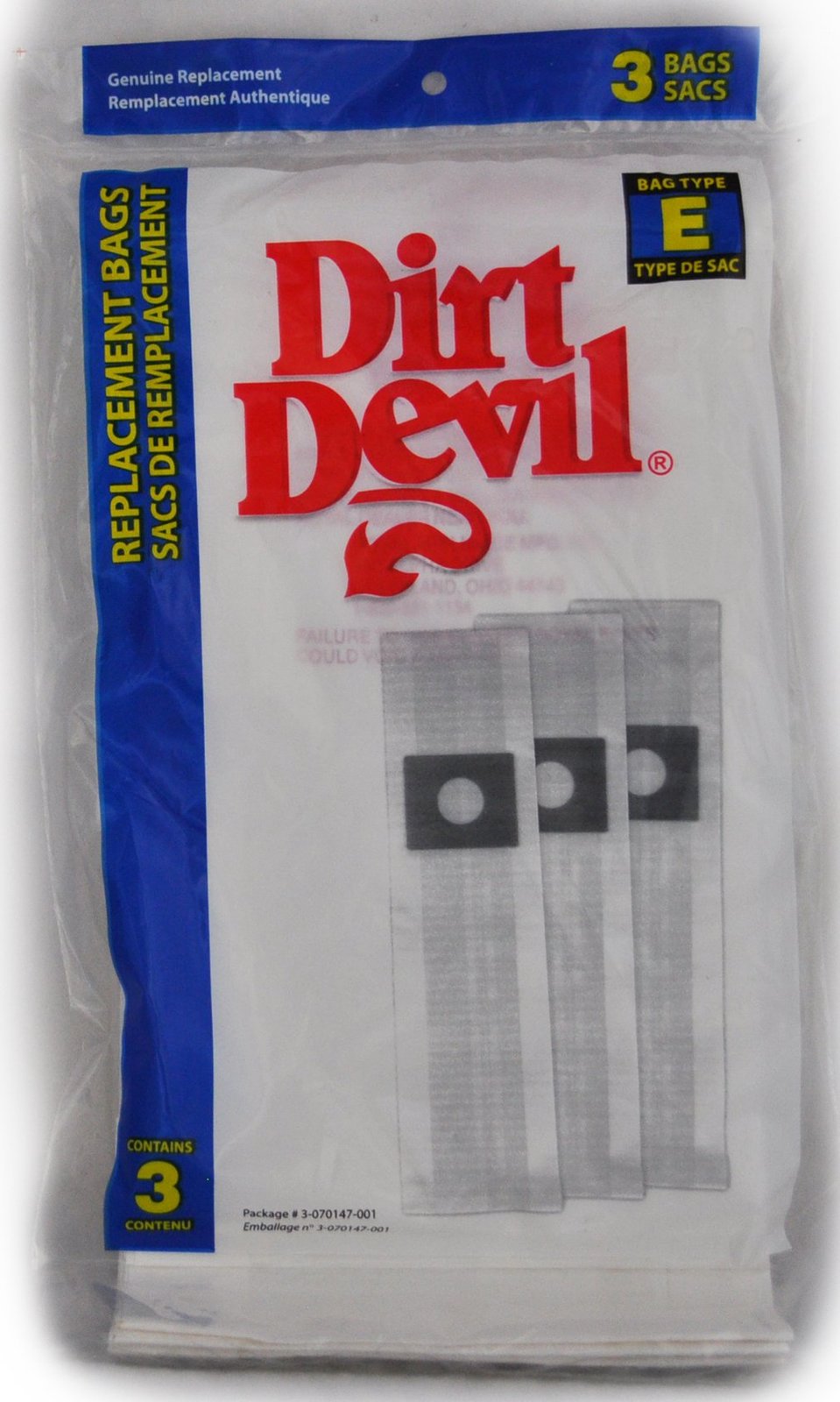 Royal Dirt Devil Type E Vacuum Cleaner Bags, Dirt Devil Item Number 3-070147-001 - £5.74 GBP
