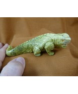 Y-LIZ-IG-259) Green Serpentine IGUANA LIZARD FIGURINE stone PERU healing... - $43.60 CAD