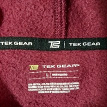 Tek Gear Men’s Red Cotton Blend Fleece Drawstring Pullover Hoodie Sweatshirt L image 4
