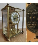 vintage carriage clock S. HALLER SIMONSWALD brass GERMANY glass sides HA... - $1,392.13 MXN
