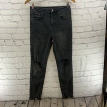 Wild Fable Jeans Womens Sz 4 Black Denim Skinny Raw Hem - £8.88 GBP