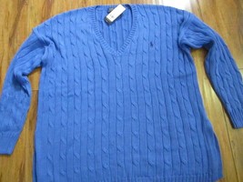 POLO RALPH LAUREN V-NECK SWEATER PIMA COTTON SWEATER NEW MSRP $125.00 XL - £23.13 GBP