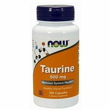 NEW Now Taurine Nervous System Health Gluten Free Supplement 500 mg 100 Capsules - £13.36 GBP