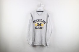 Vintage 90s Mens Large Spell Out University of Michigan Crewneck Sweatshirt Gray - £39.52 GBP