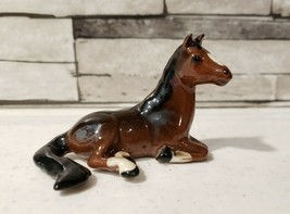 Vintage Hagen Renaker Early Reclining Horse Bay Miniature Figurine HTF Rare - $99.00