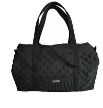Vera Bradley Classic Black Large Weekend Traveler Duffel Bag Quilted Mic... - $41.53