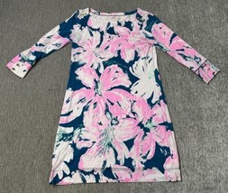 Lilly Pulitzer Dress Womens Small Sophie Boatneck Teal Pink Floral 3/4 S... - $34.64