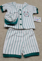 NWT Vintage Mon Petit Baseball 2 Piece Outfit with hat, Size 24 Months - $32.50