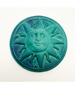 Tyge Tile Ceramic Pottery 3D Celestial SUN Face Sunburst 5 1/2” Round Tu... - $49.99