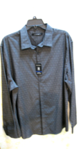 Axist dress shirt XL button down long sleeve black small pattern New wit... - $14.95