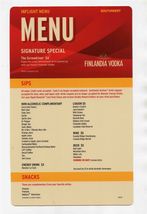 Southwest Airlines Inflight Sips &amp; Snacks Menu - $21.78