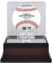 Atlanta braves 2021 world series champions mahogany baseball display case thumb200