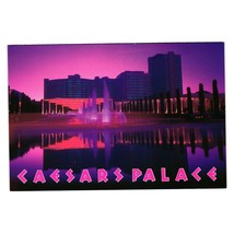 Caesars Palace Night Lights Purple Pink Vintage Postcard Hotel Casino Gambling - £7.71 GBP