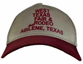 Vintage West Texas Fair &amp; Rodeo - Abilene TX Strapback Hat Beige Cap OSFM - £13.10 GBP