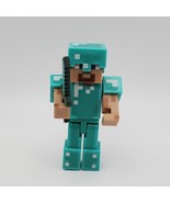Minecraft Mattel 2015 Mining Steve Figure Green Shirt Blue Pants 2 3/4&quot;  - £4.60 GBP