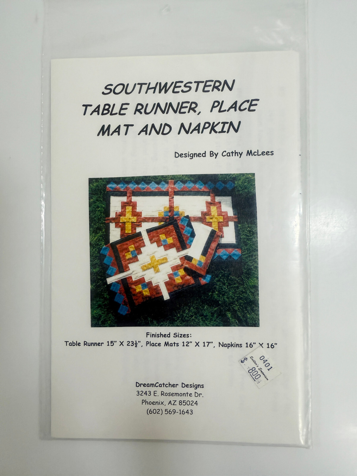 Southwestern Table Runner, Place Mat and Napkin Pattern - $5.93