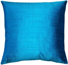 Pillow Decor - Sankara Peacock Blue Silk Throw Pillow 16x16 (FB1-0001-06... - $39.95