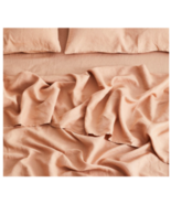 Bed Threads Terracotta 100% Flax Linen Flat Sheet Queen Size - $150.44 CAD