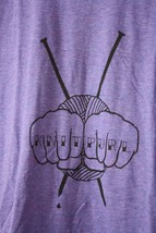 NWT Knit Purl XS Finger Tattoo Purple American Apparel Track Top T-Shirt USA - £12.14 GBP