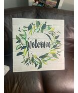 Hobby Lobby White Shiplap Distressed Wood Welcome Wreath Wall Decor - $24.74