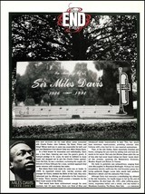 Sir Miles Davis 1926-1991 cemetery grave site 8 x 11 pin-up death notice article - £3.30 GBP