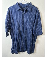 Arrow Medieval Blue Striped Short Sleeve Button Up Shirt Men’s Size XL - $33.82 CAD