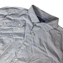 Tommy Hilfiger Men&#39;s Button Front Shirt Size Large Blue White Geometric - £21.53 GBP