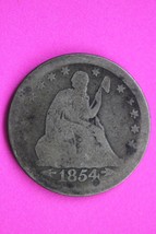 1854 P Seated Liberty Silver Quarter Scarce Guaranteed Authentic Rare Co... - $513.79 MXN