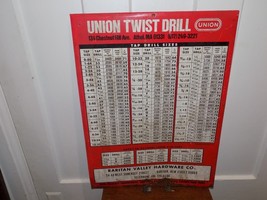 Vintage Union Twist Drill Metal over Cardboard Sign - $94.05