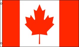 Nylon (Not Polyester) Canada, 3&#39;x5&#39; Nylon 210D-S Flag With Clips - $24.88