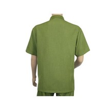 Men Silversilk 2pc walking leisure Matching Suit Italian woven knits 51016 Green image 5