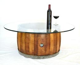 Wine Barrel Coffee Table - Zebra - with Offset Staves made from CA wine barrel - £477.71 GBP