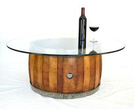 Wine Barrel Coffee Table - Zebra - with Offset Staves made from CA wine barrel - £477.08 GBP