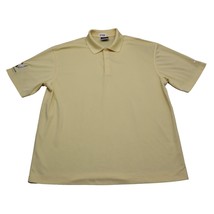 Nike Shirt Mens Large Yellow Polo Golf Dri Fit Lightweight Golfer Casual logo - £14.84 GBP