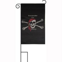 12x18 12&quot;x18&quot; Pirate Surrender Booty Double Sided Sleeved w/ Garden Stand Flag - £15.00 GBP
